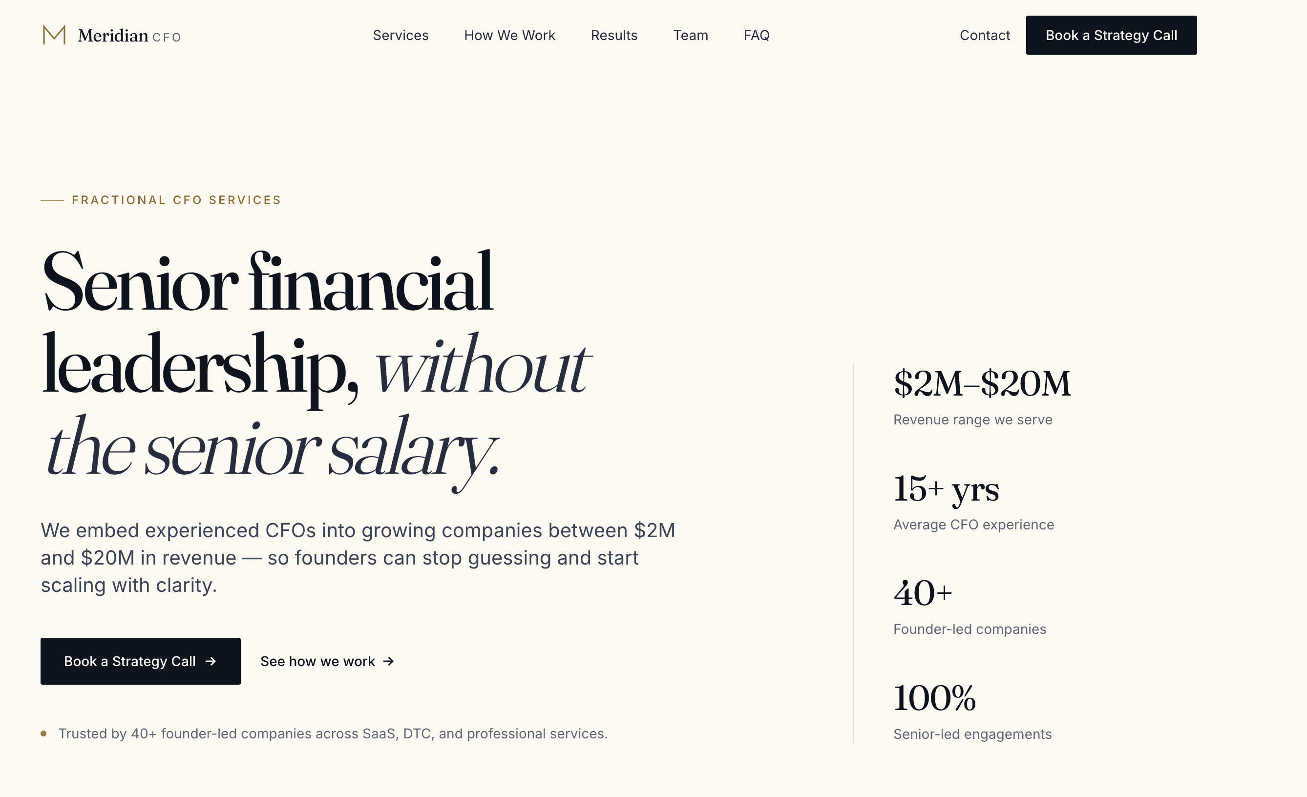 Meridian CFO website